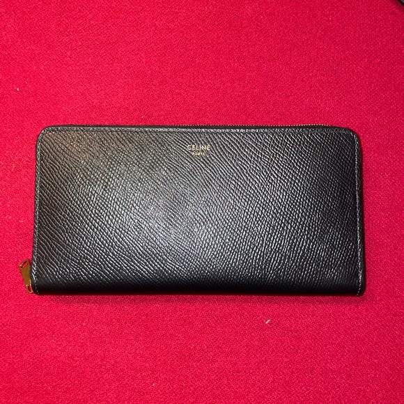 Celine Mini Belt Bag & Large Zipped Wallet in Grained Calfskin Black - Picture 6 of 7